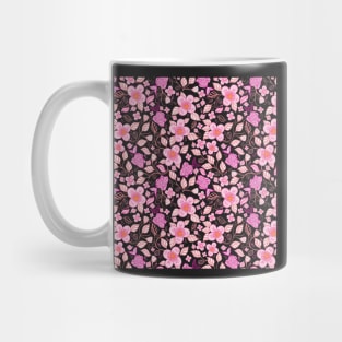 Sakura flower blooms on storm grey background Mug